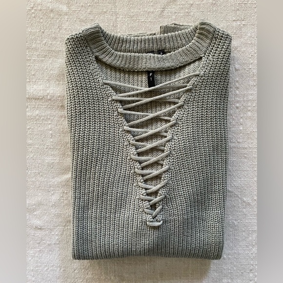 Green cross-knit sweater - Picture 5 of 5